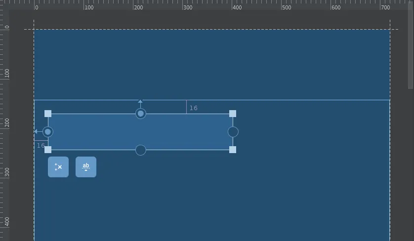 Gambar 3. Constraint anchor ke bagian atas dan kiri layout