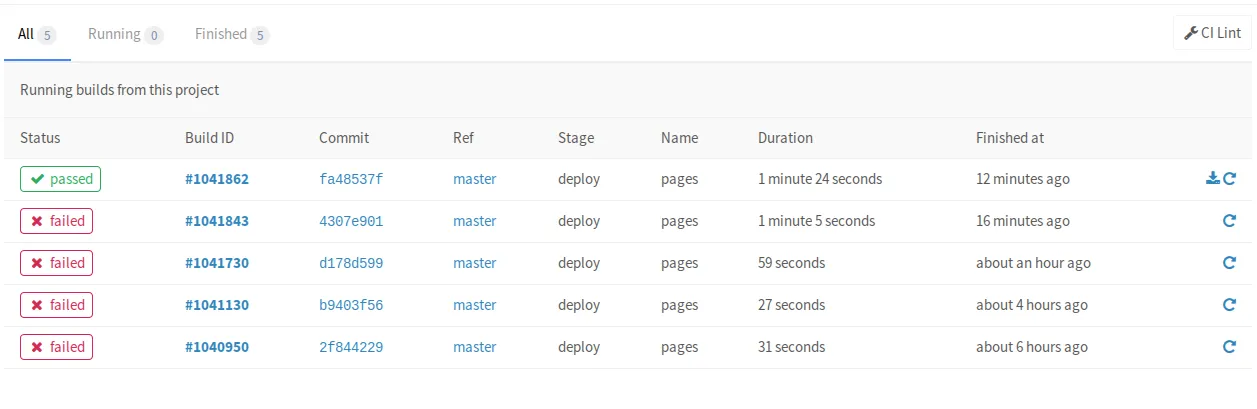 Image showing jekyll build passed